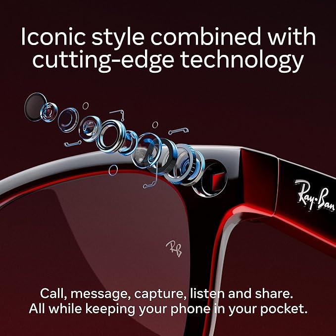 Ray-Ban Meta Skyler Gen 1 - (F) Shiny Black - (L) Clear to Amethyst Transitions - (Standard)