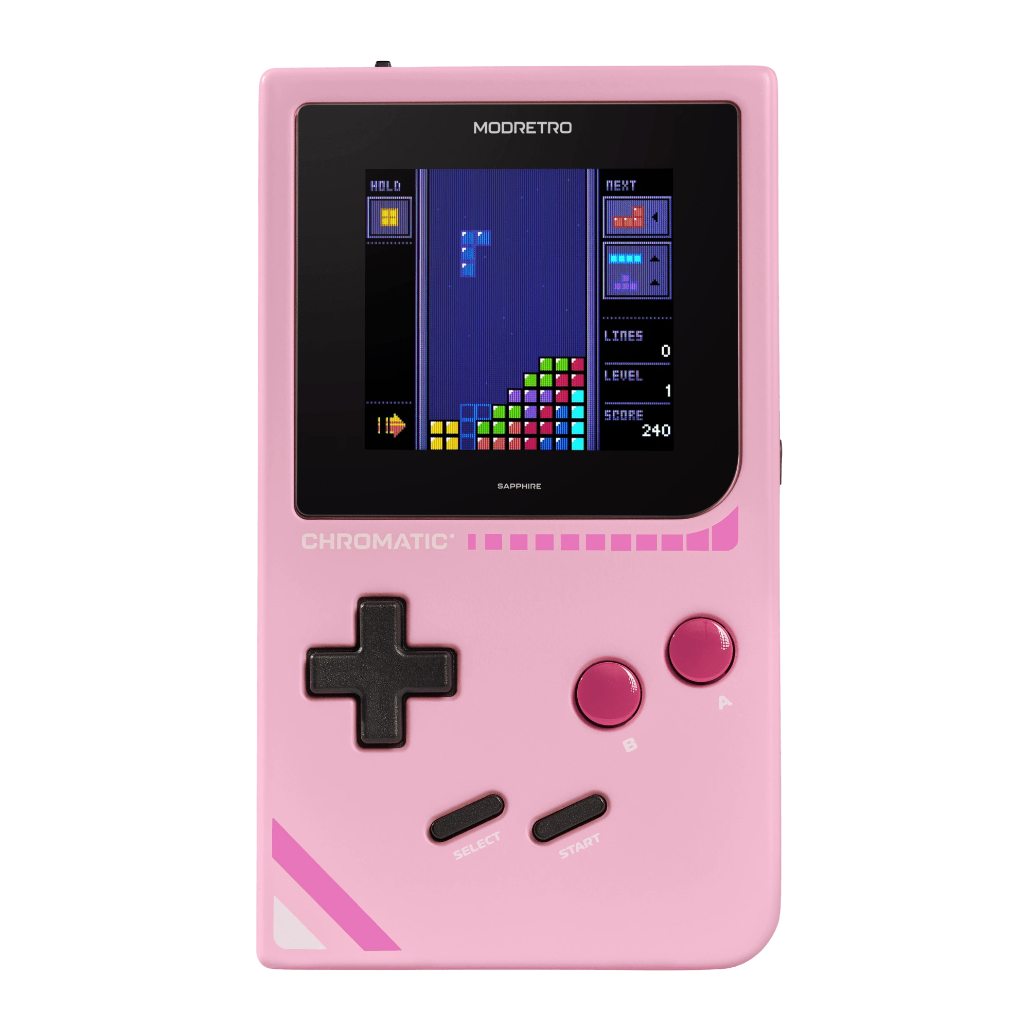 ModRetro Chromatic + Tetris Bundle Bubblegum Pink - Sapphire Display