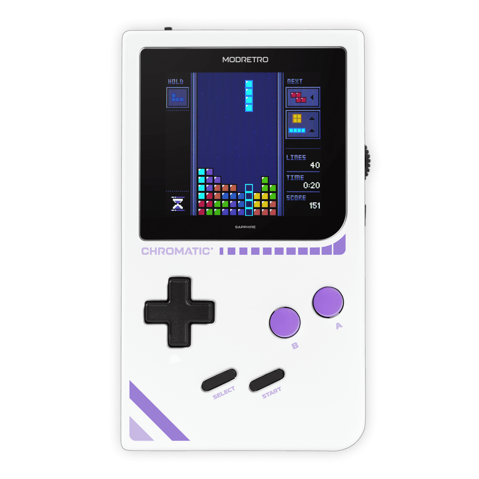 ModRetro Chromatic + Tetris Bundle Cloud White - Sapphire Display