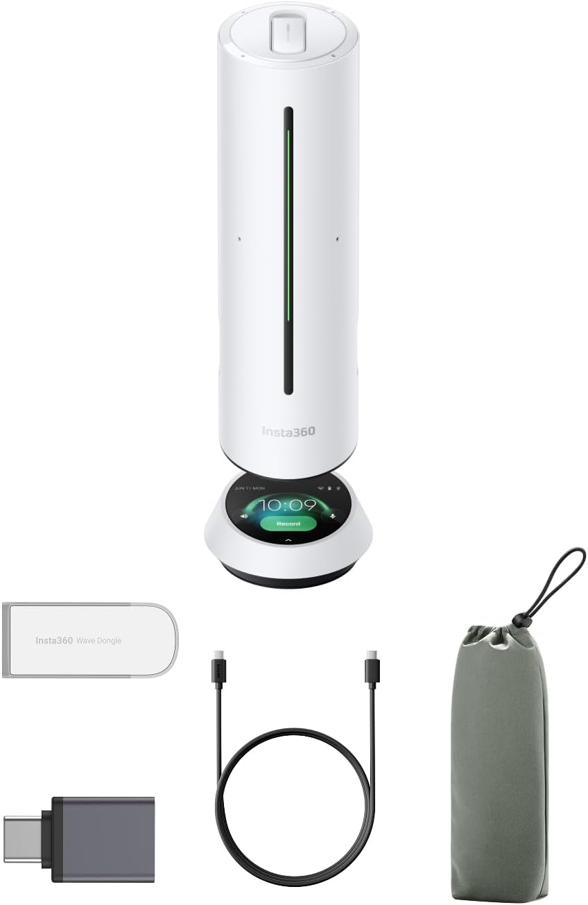 Insta360 Wave - AI Speakerphone - Standard Bundle - Arctic White