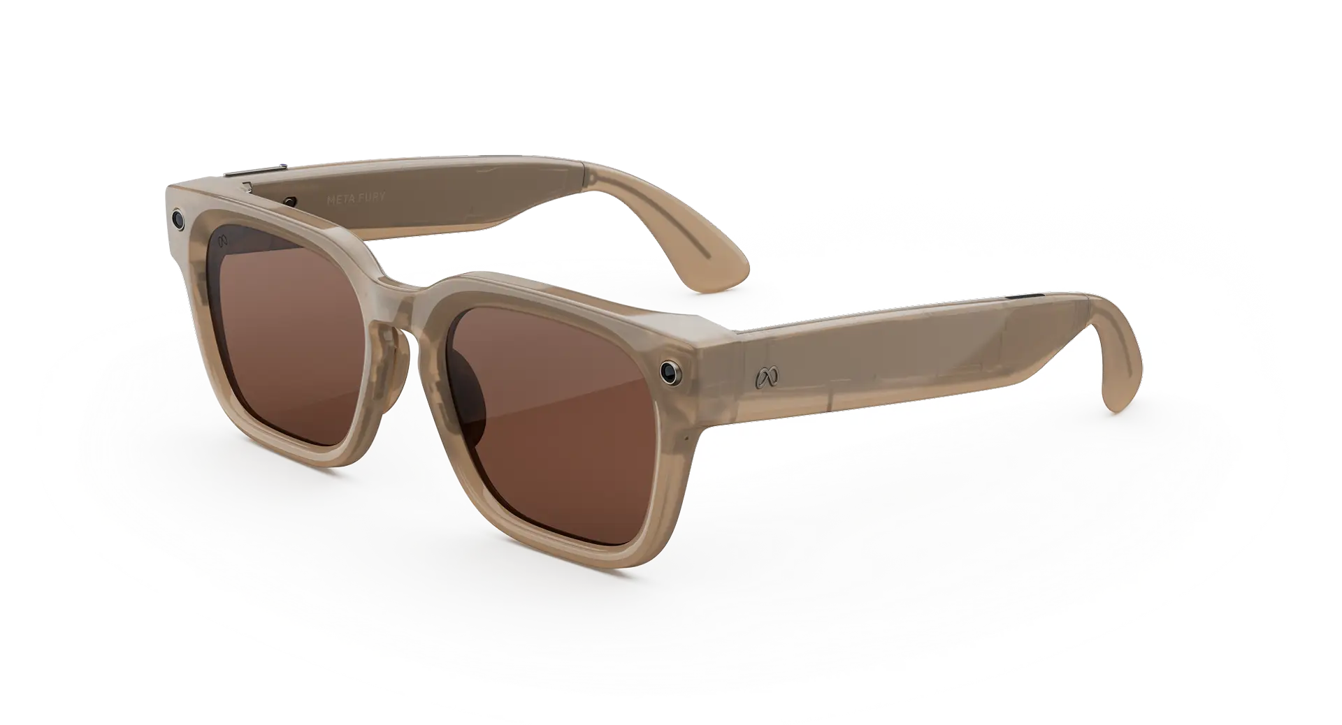 Meta Fury AI Glasses - (F) Sandstone - (L) Dark Amber - (Standard)
