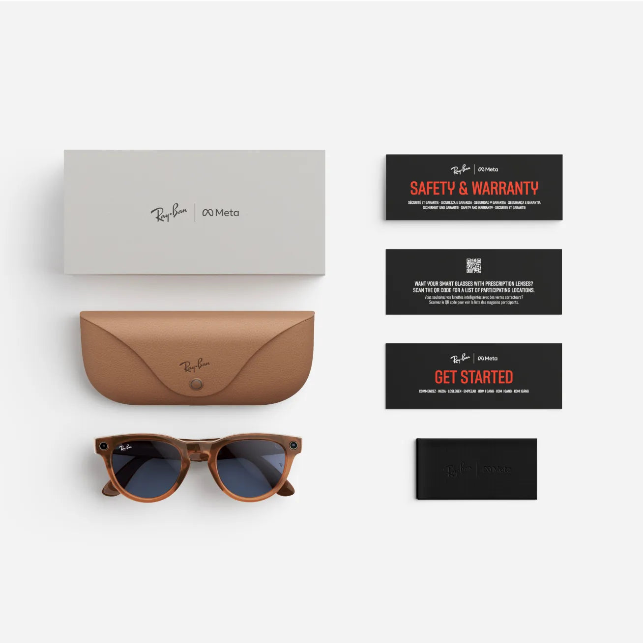 Ray-Ban Meta Headliner Gen 1 - (F) Shiny Caramel Transparent - (L) Clear to Sapphire Transitions - (Standard)