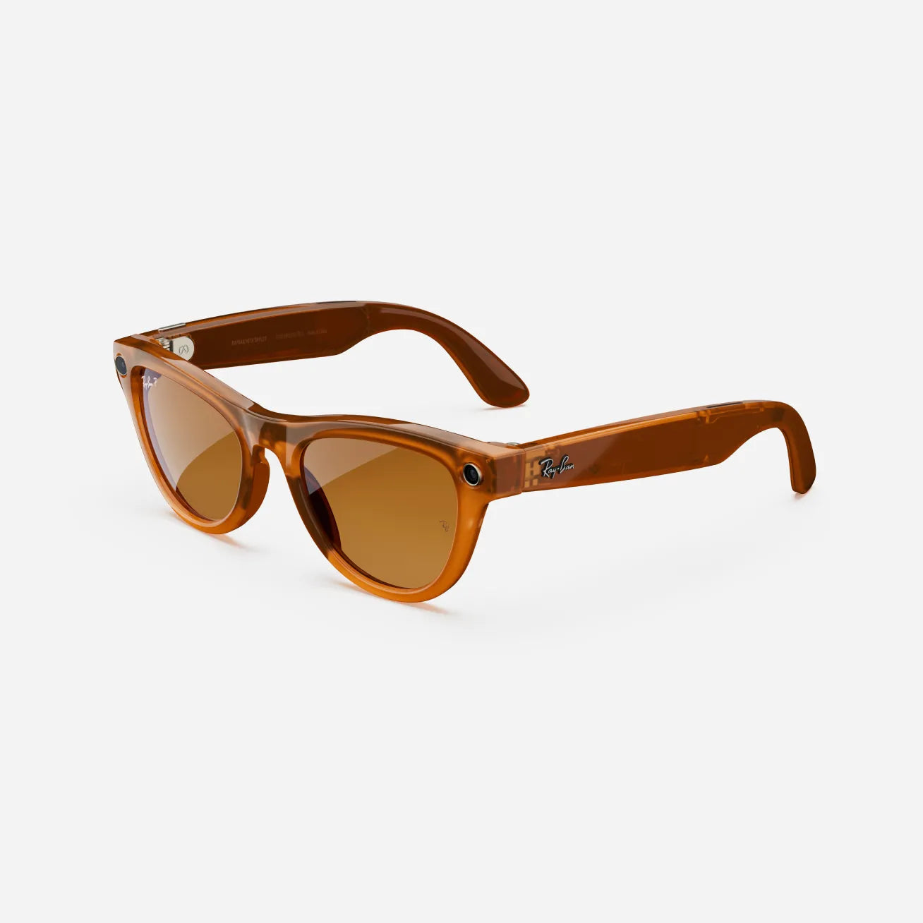 Ray-Ban Meta Skyler Gen 1 - (F) Shiny Caramel Transparent - (L) Brown Polarised - (Standard)