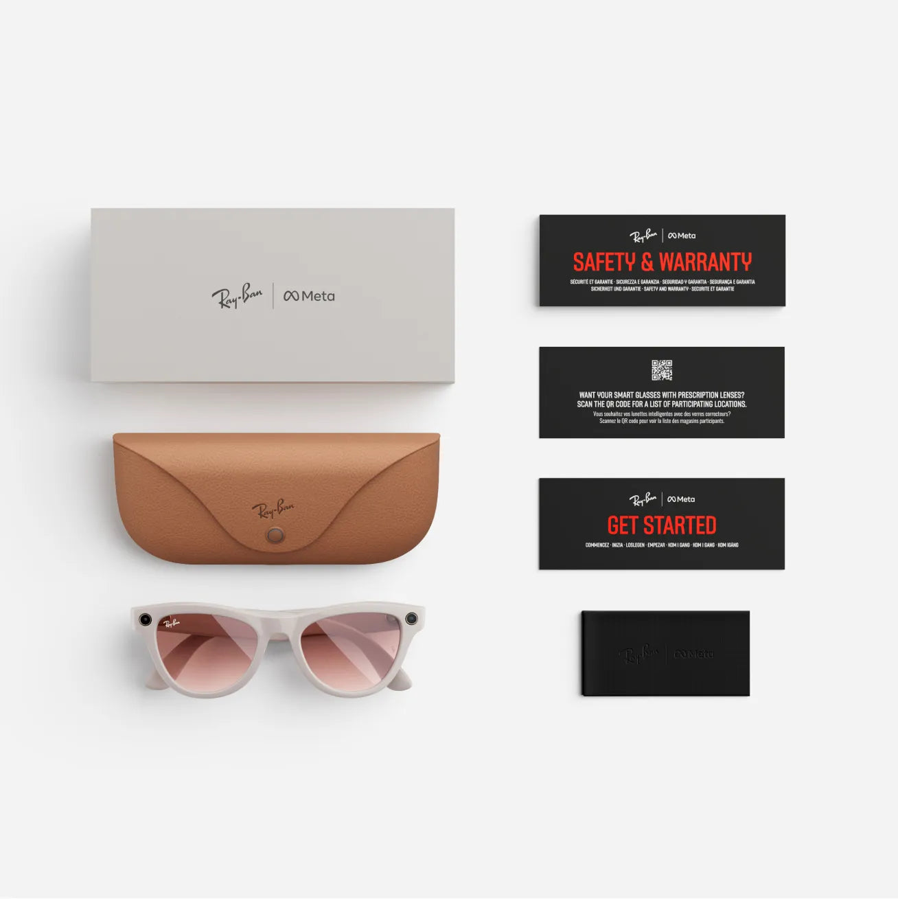Ray-Ban Meta Skyler Gen 1 - (F) Shiny Chalky Gray - (L) Gradient Cinnamon Pink - (Standard)