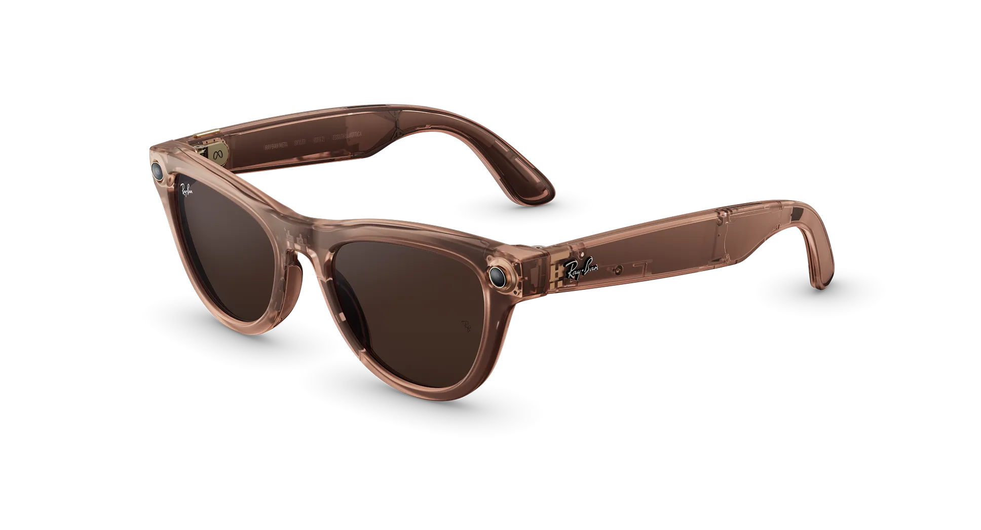 Ray-Ban Meta Skyler Gen 2 - (F) Shiny Transparent Peach – (L) Clear to Brown Transitions – (Standard)