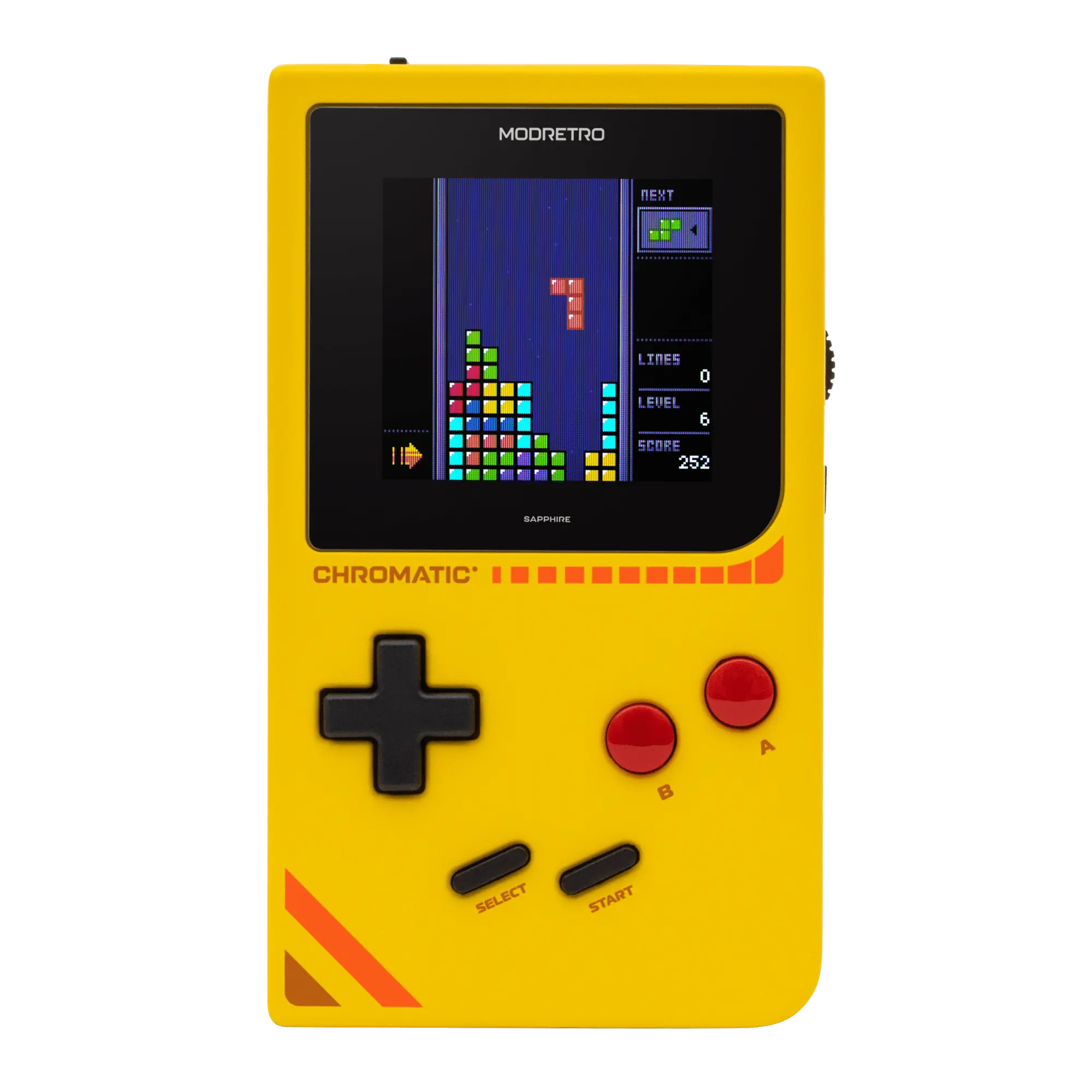 ModRetro Chromatic + Tetris Bundle Volt Yellow - Sapphire Display
