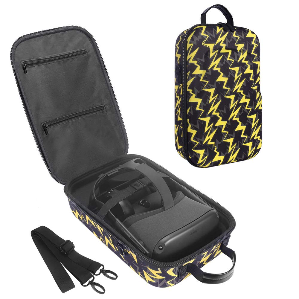 HIJIAO Hard Travel Case for Meta Quest 2 & Quest (2019) VR Gaming Headset - Yellow