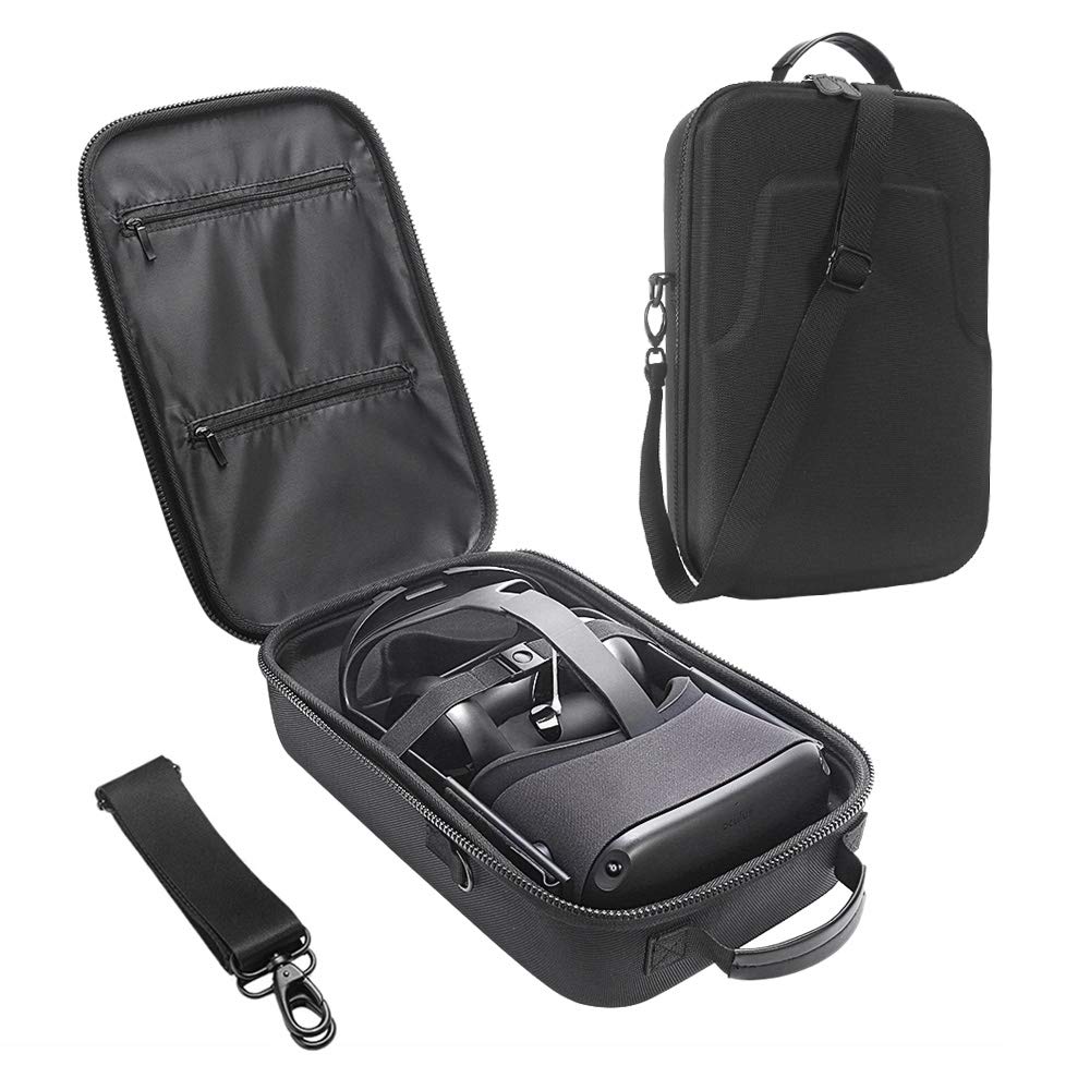 HIJIAO Hard Travel Case for Meta Quest 2 & Quest (2019) VR Gaming Headset - Black