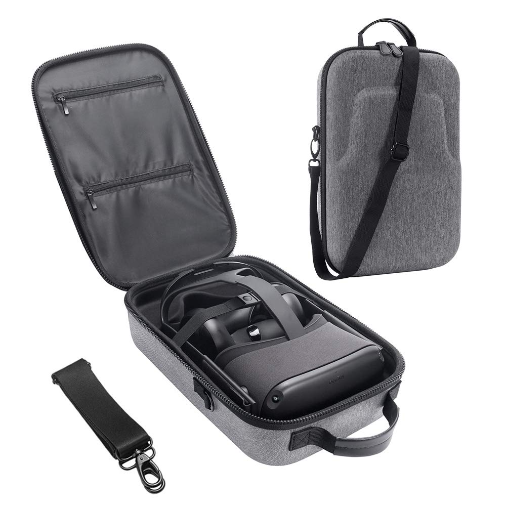 HIJIAO Hard Travel Case for Meta Quest 2 & Quest (2019) VR Gaming Headset - Grey