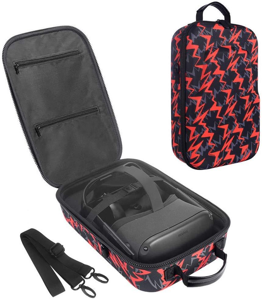 HIJIAO Hard Travel Case for Meta Quest 2 & Quest (2019) VR Gaming Headset - Red