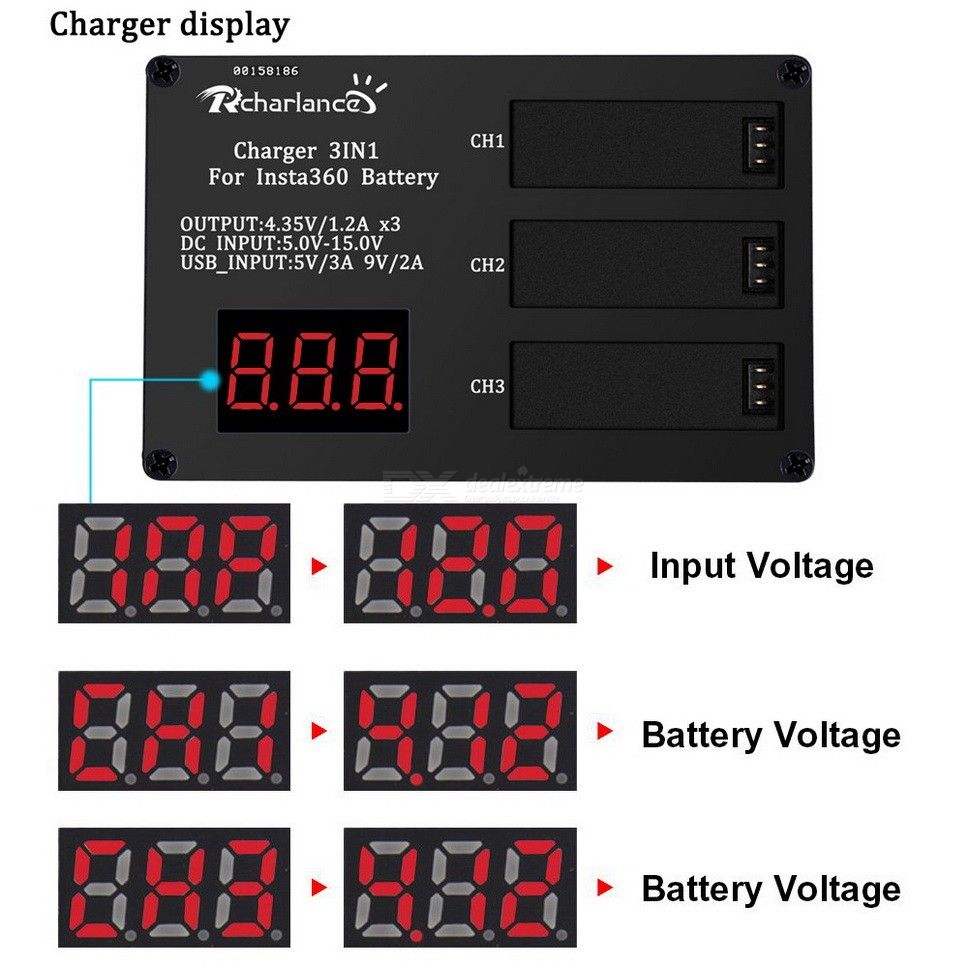 UniOEM 3in1 Insta360 ONE X Battery Charger (Without Power Adapter)