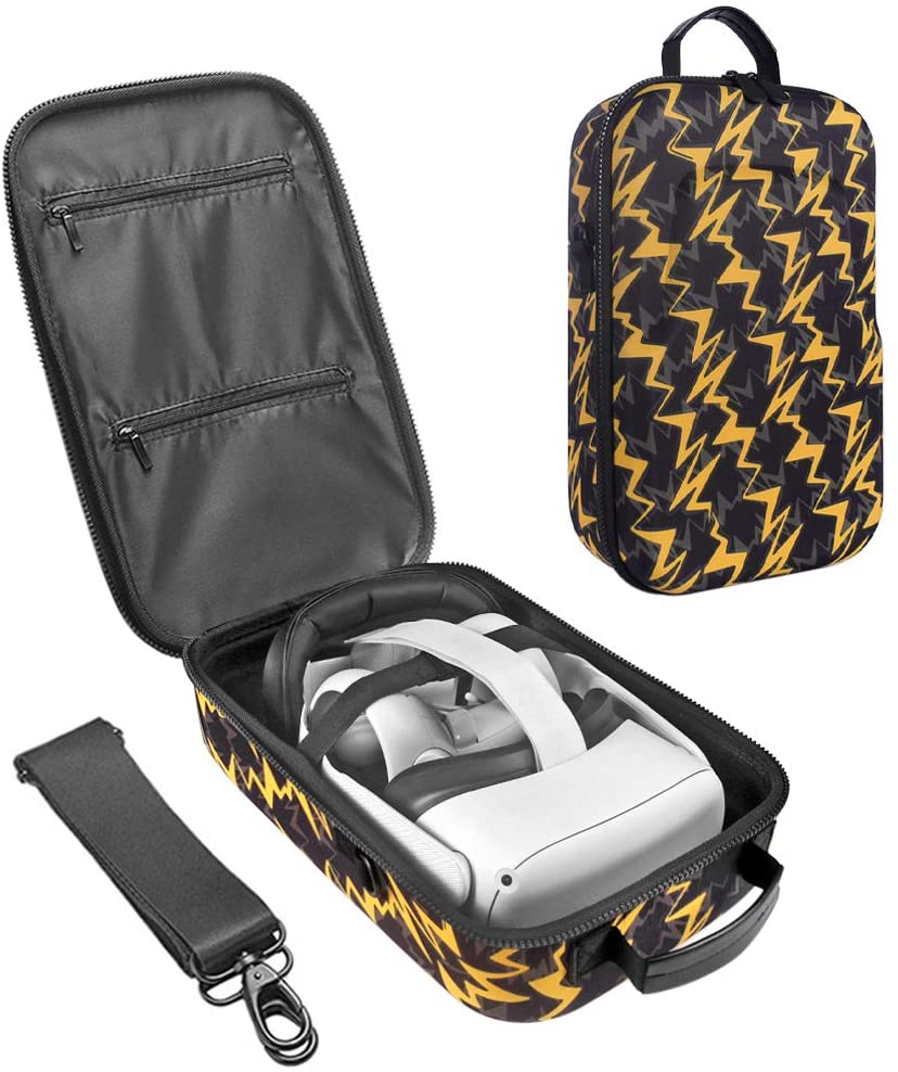 HIJIAO Hard Travel Case for Meta Quest 2 & Quest (2019) VR Gaming Headset - Yellow