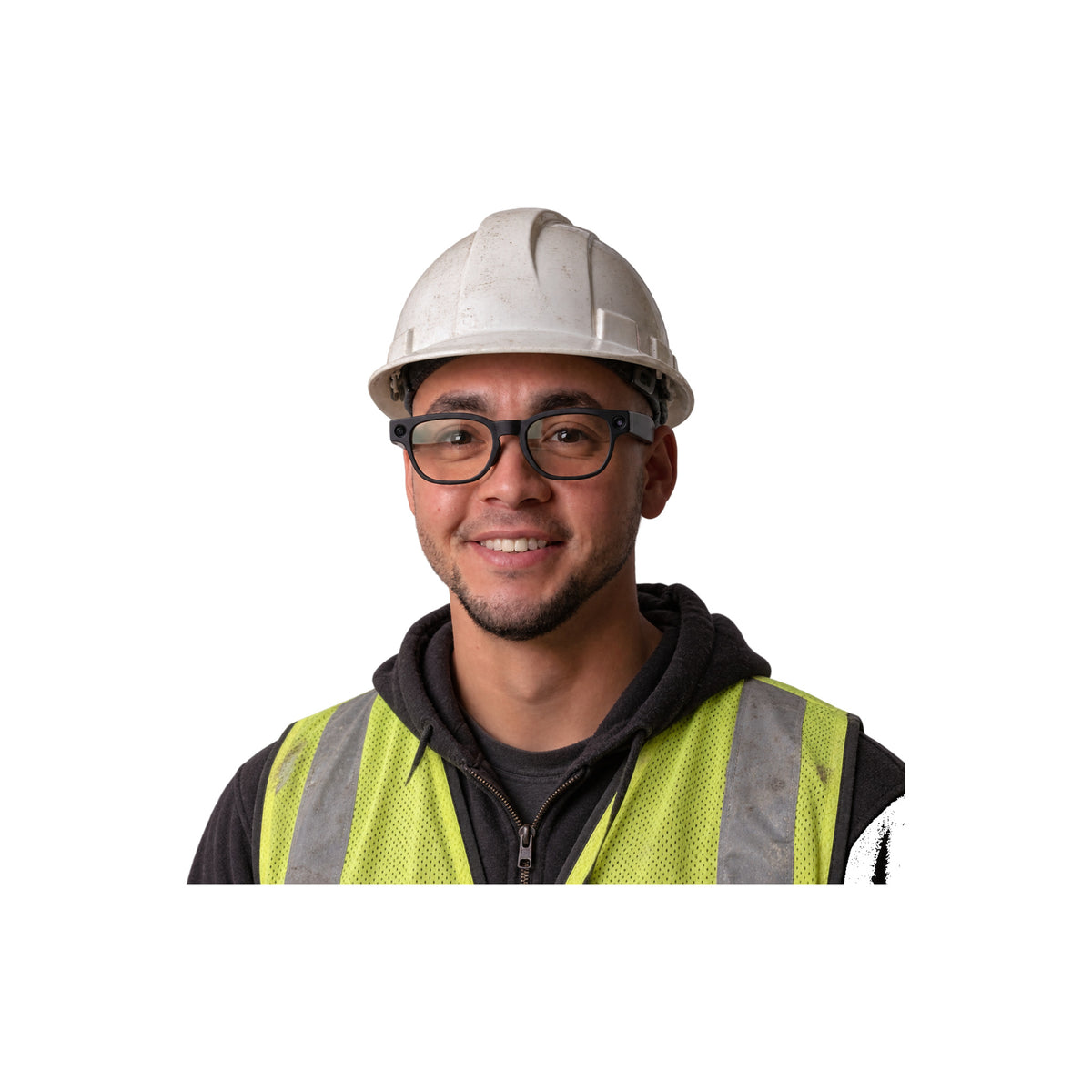 Mentra Live Camera Glasses - LIFESTYLE mentra live worn hardhat