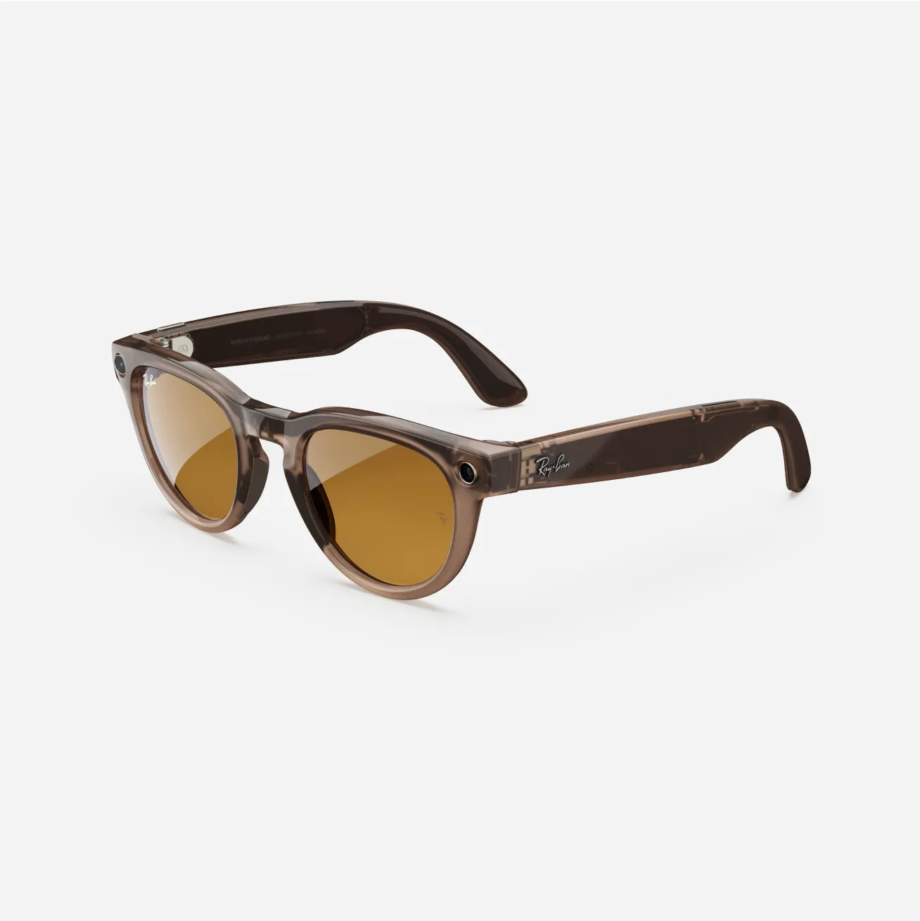 Ray-Ban Meta Headliner - (F) Shiny Warm Stone Transparent - (L) Saffron Yellow Transitions - (Standard)