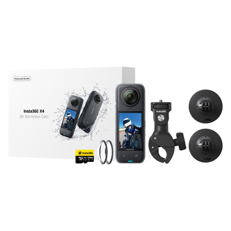 Insta360 X4 360 Action Camera - MotorCycle Bundle
