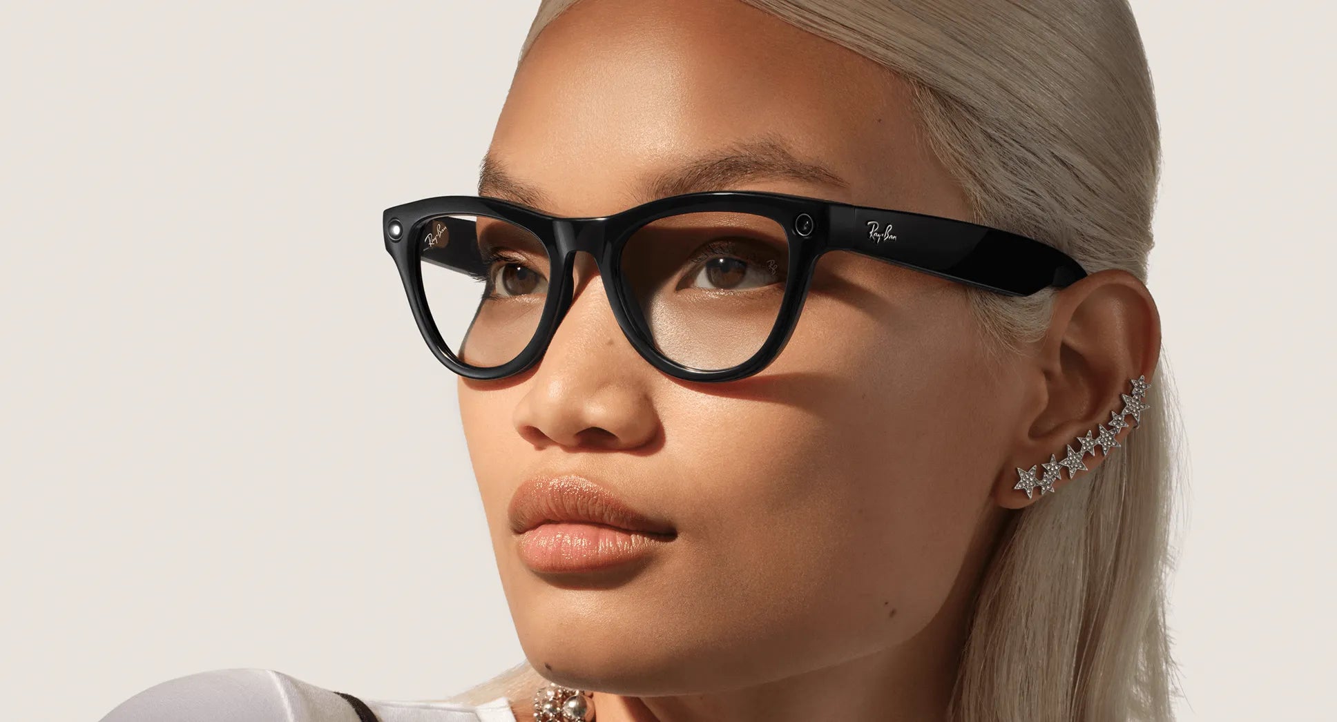 Ray-Ban Meta Skyler - (F) Shiny Black - (L) Clear - (Standard)