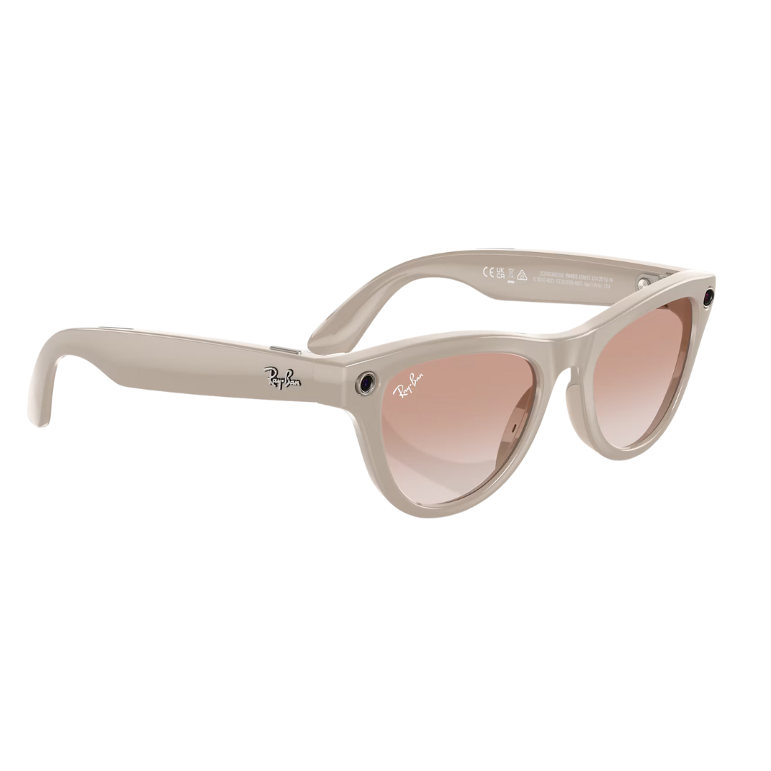Ray-Ban - Meta Smart Glasses - Skyler - Shiny Chalky Gray / Cinnamon Pink