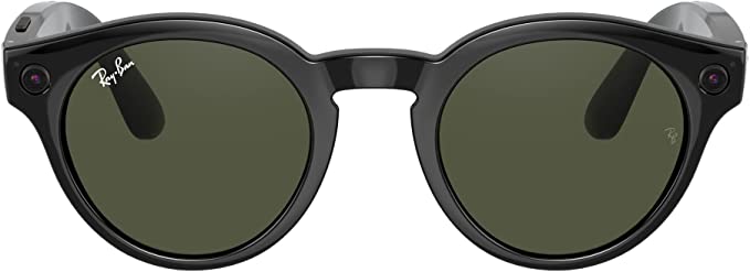 Ray-Ban Stories Facebook Smart Glasses Round - Shiny Black