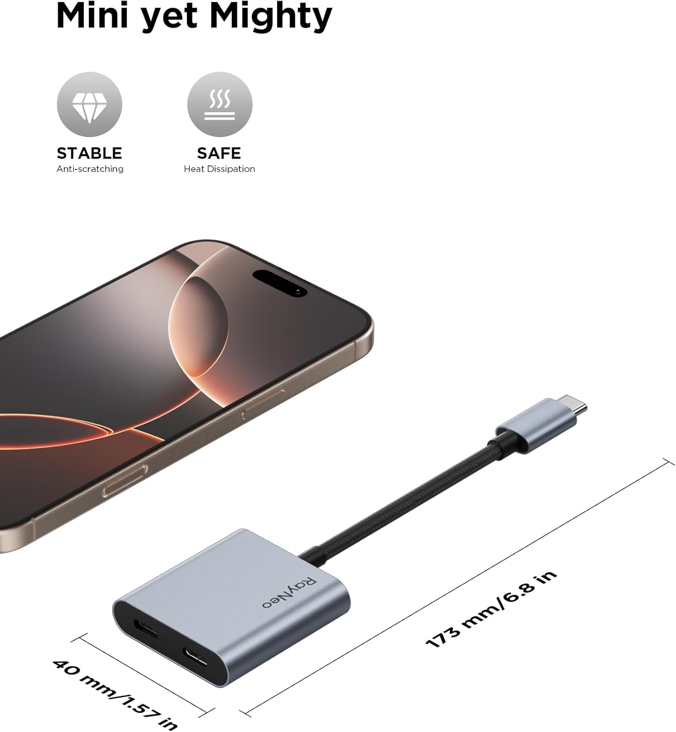 RayNeo USB-C Charging Adapter product view 4