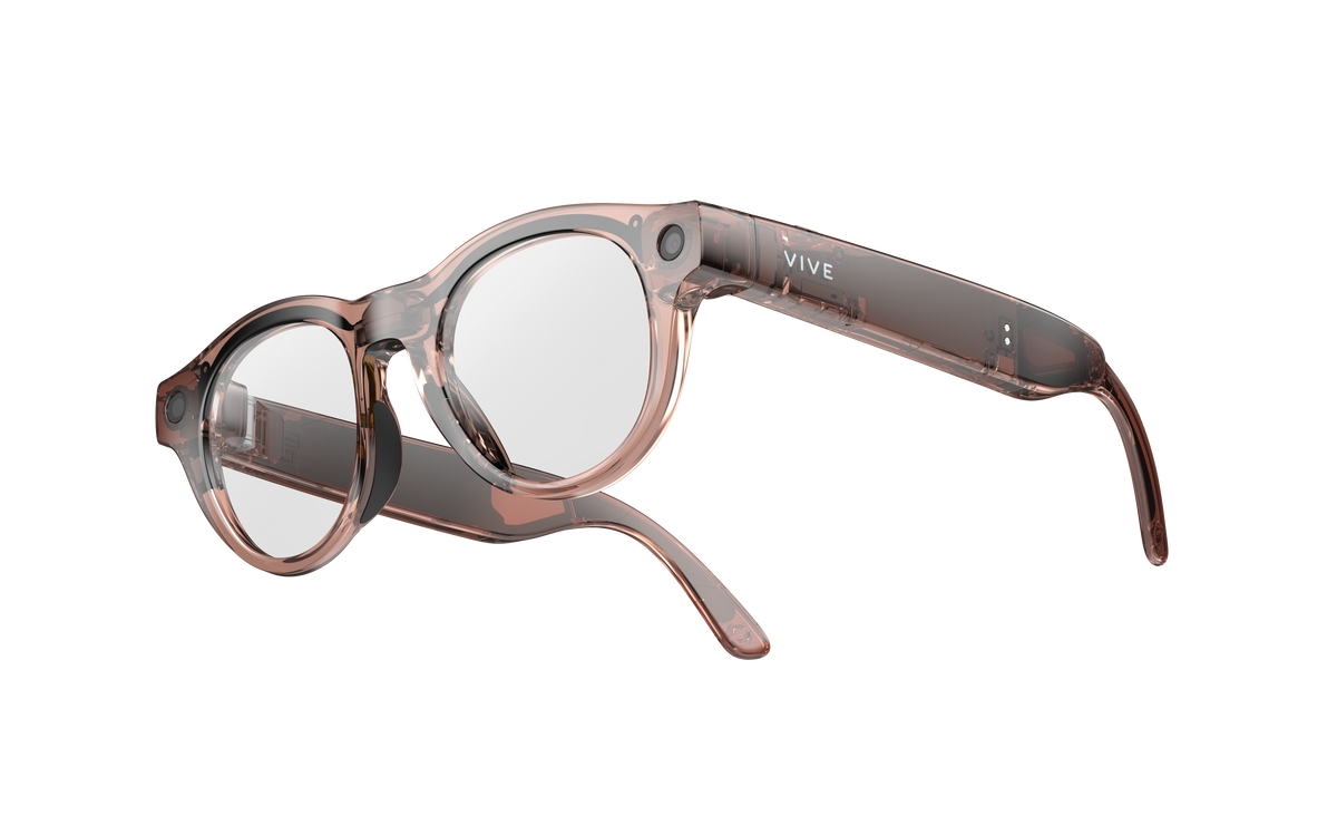 HTC VIVE Eagle AI Glasses — Pantos Clear Lens, Clear Brown — manufacturer view 1