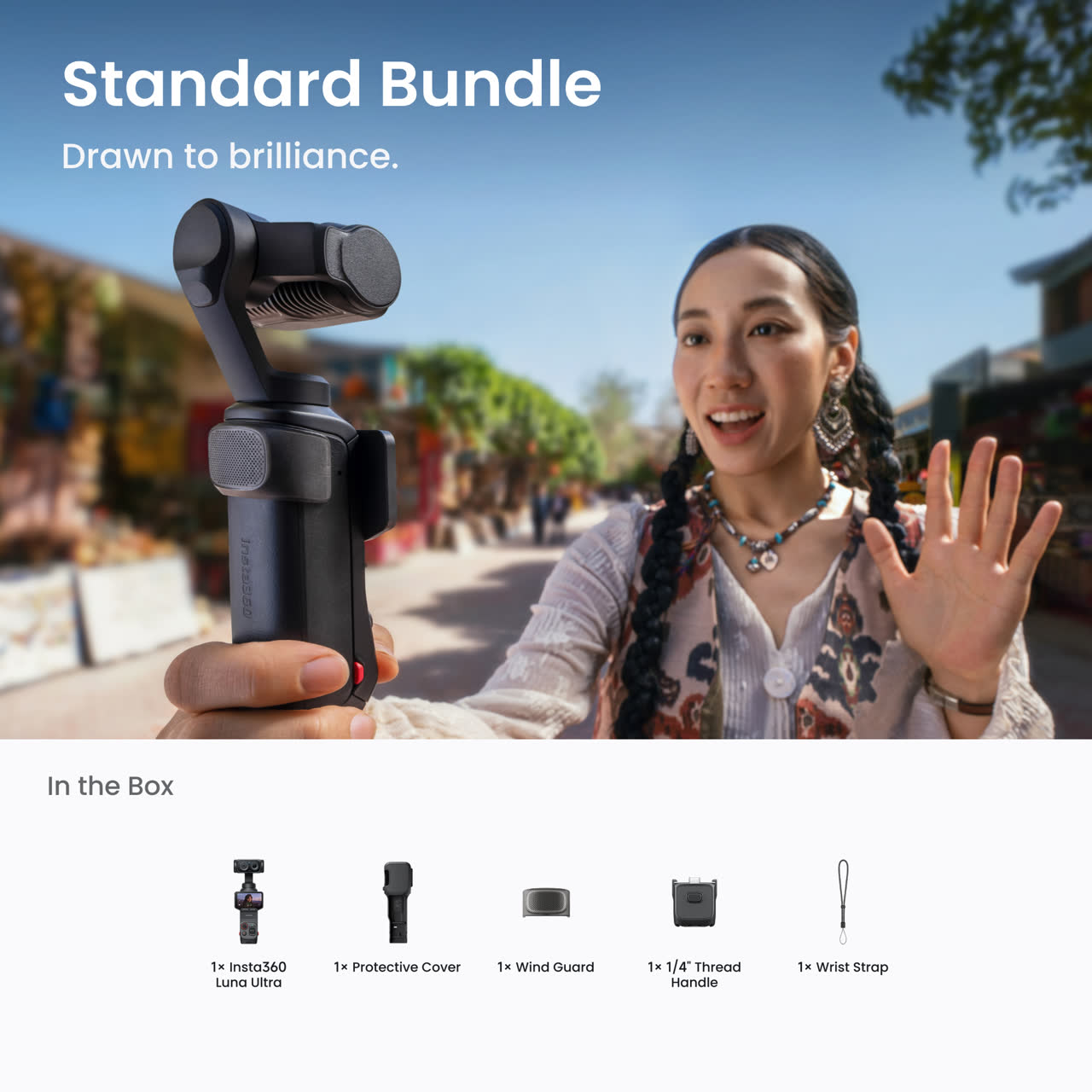 Insta360 Luna Ultra 8K Gimbal Camera Standard Bundle — Cosmic Black