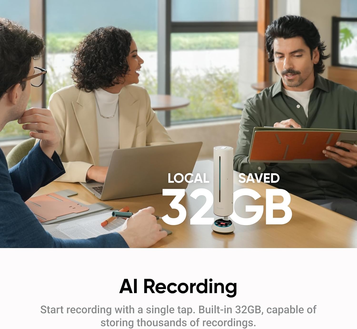 Insta360 Wave - AI Speakerphone - Standard Bundle - Arctic White