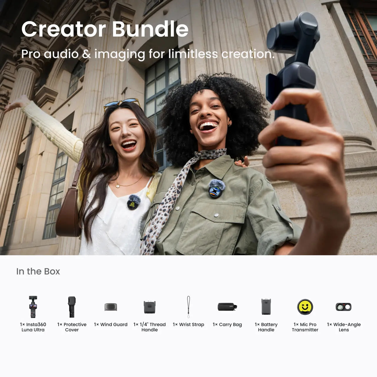 Insta360 Luna Ultra 8K Gimbal Camera Creator Bundle — Cosmic Black