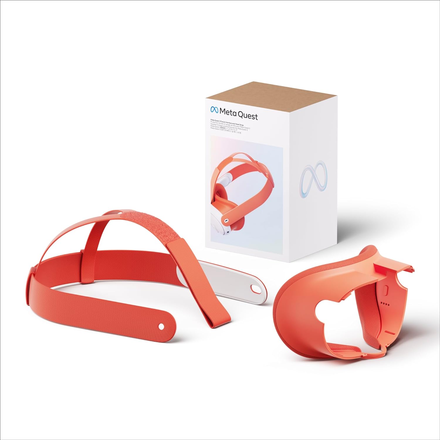 Meta Quest 3 Facial Interface and Head Strap - Blood Orange