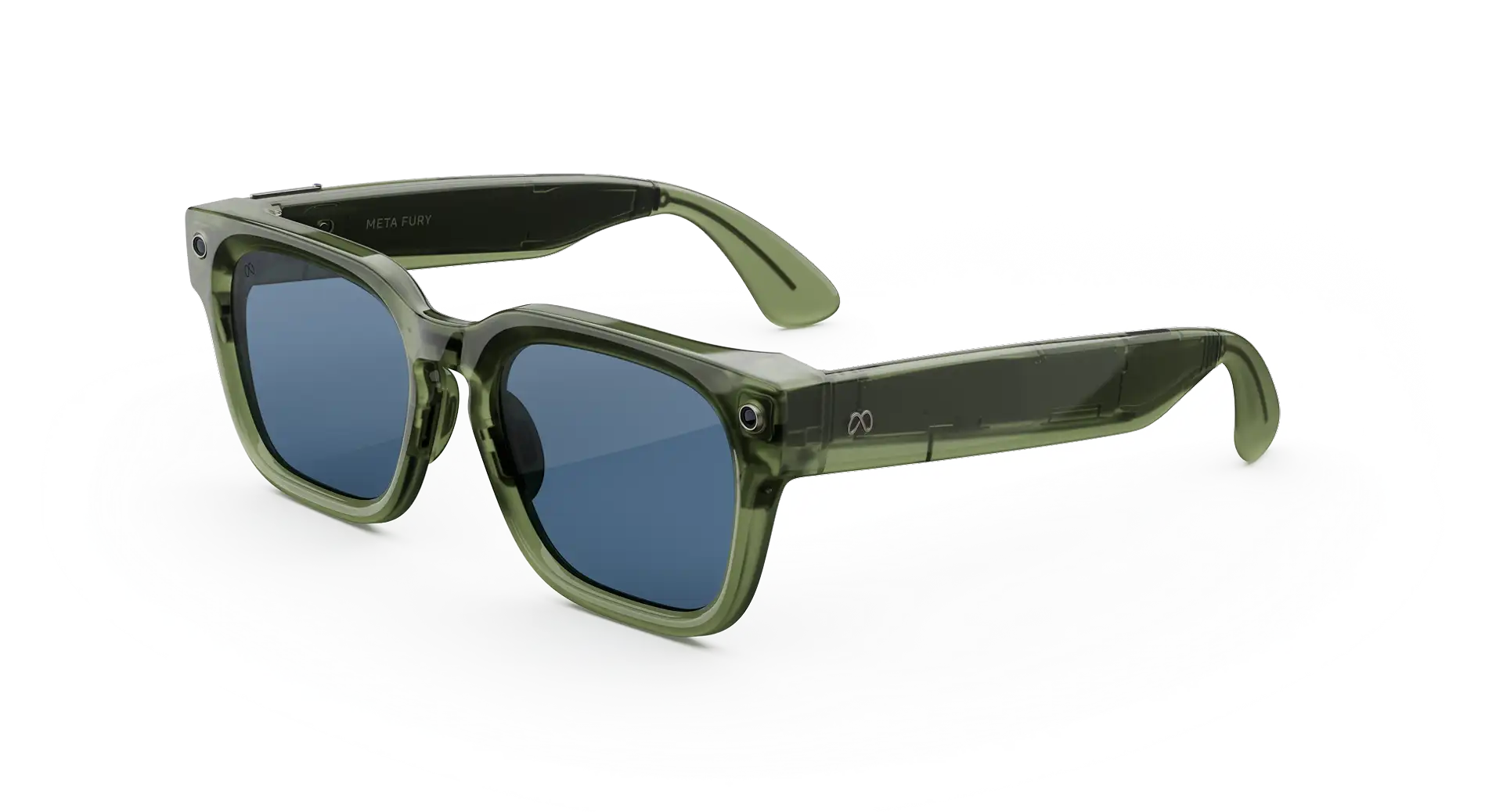 Meta Fury AI Glasses - (F) Racing Green - (L) Light Blue Atlantic - (Standard)