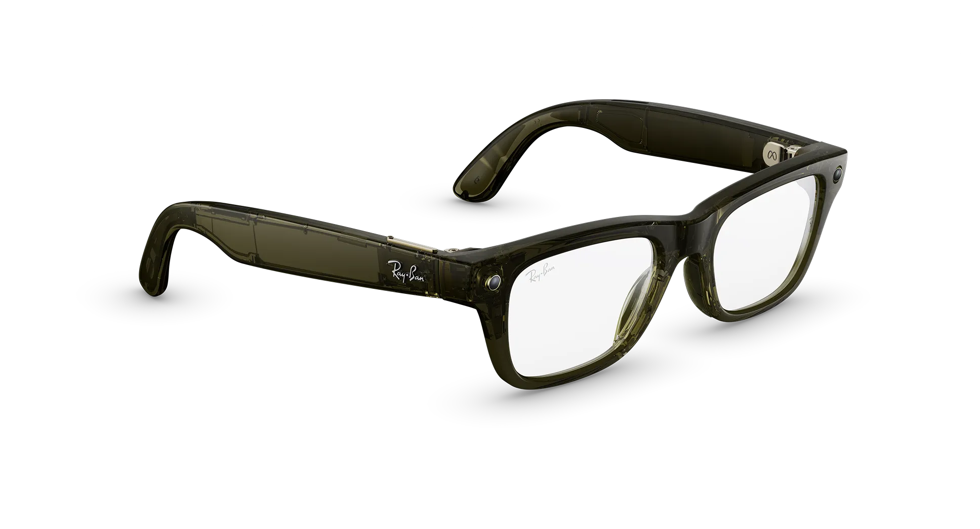 Ray-Ban Meta Blayzer Optics (Gen 2) - (F) Shiny Transparent Dark Olive - (L) Clear - (Standard)