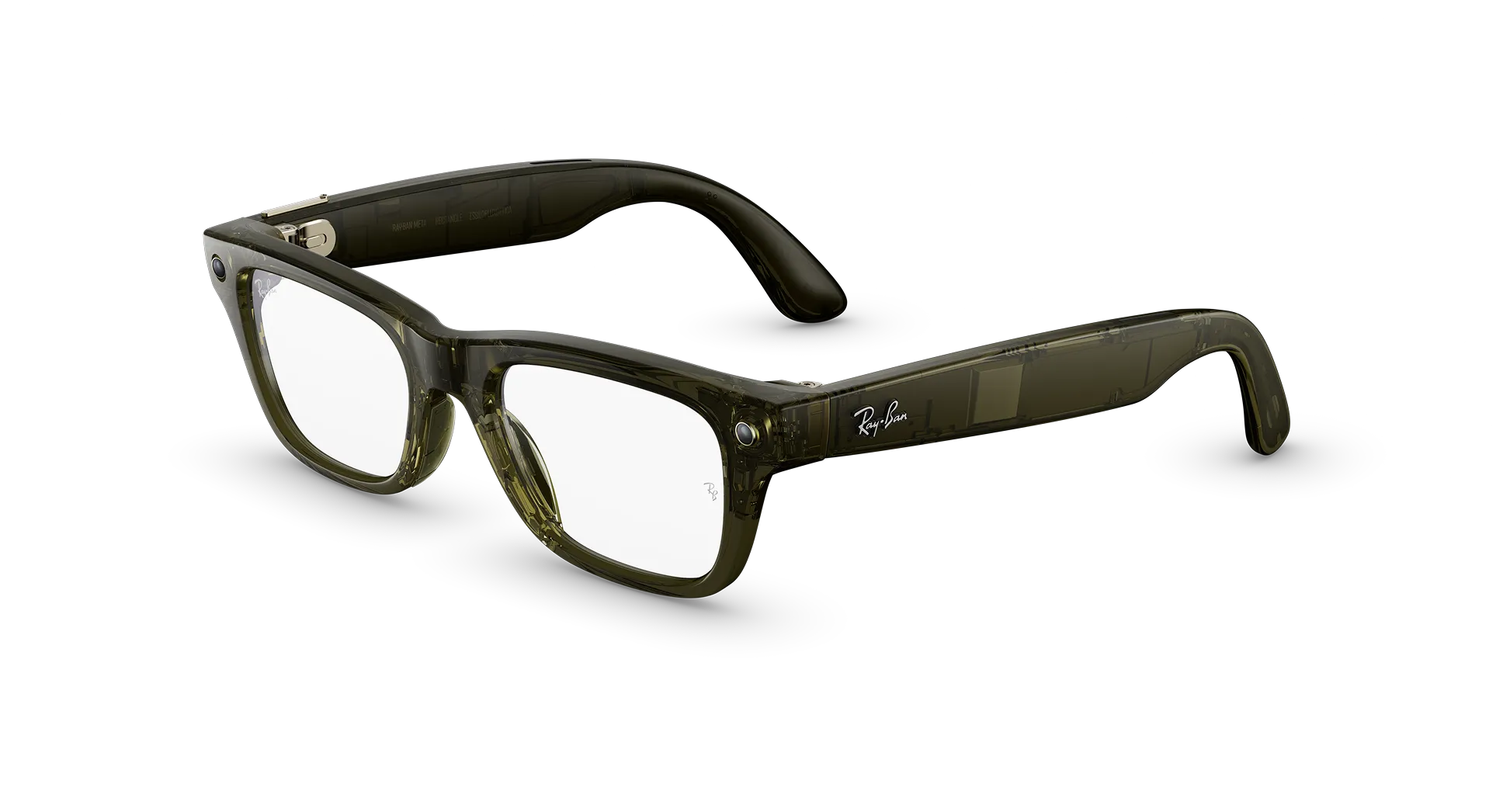 Ray-Ban Meta Blayzer Optics (Gen 2) - (F) Shiny Transparent Dark Olive - (L) Clear - (Standard)