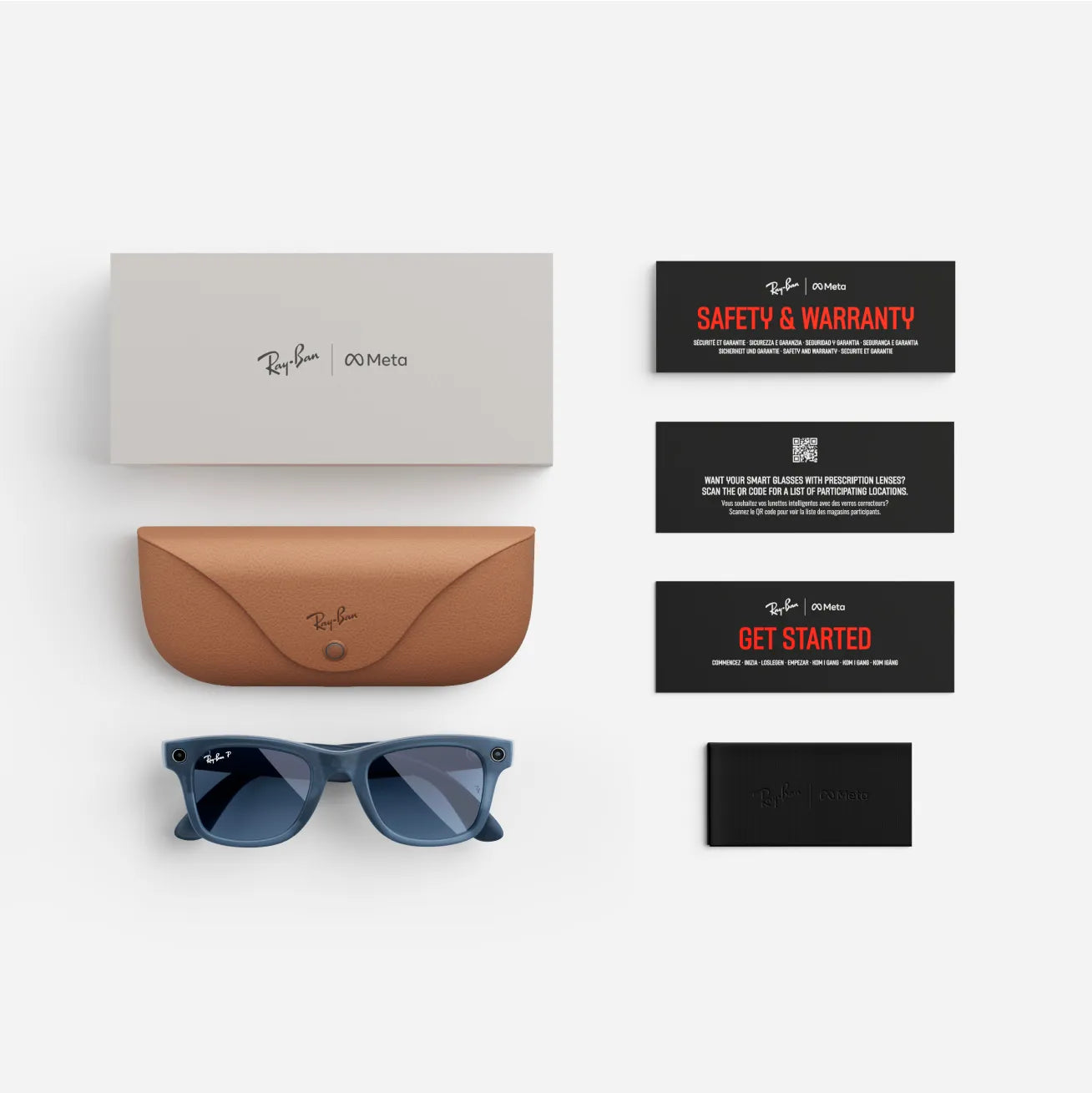Ray-Ban Meta Wayfarer - (F) Matte Jeans Transparent - (L) Dusty Blue Polarised - (Standard)