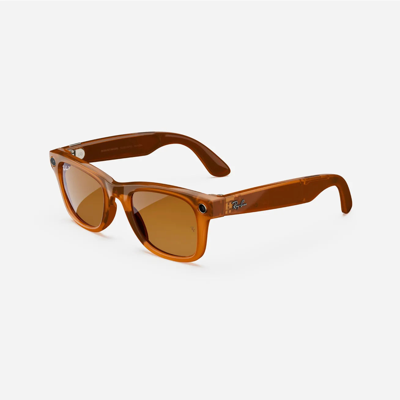 Ray-Ban Meta Wayfarer - (F) Shiny Caramel Transparent - (L) Brown Polarised - (Standard)