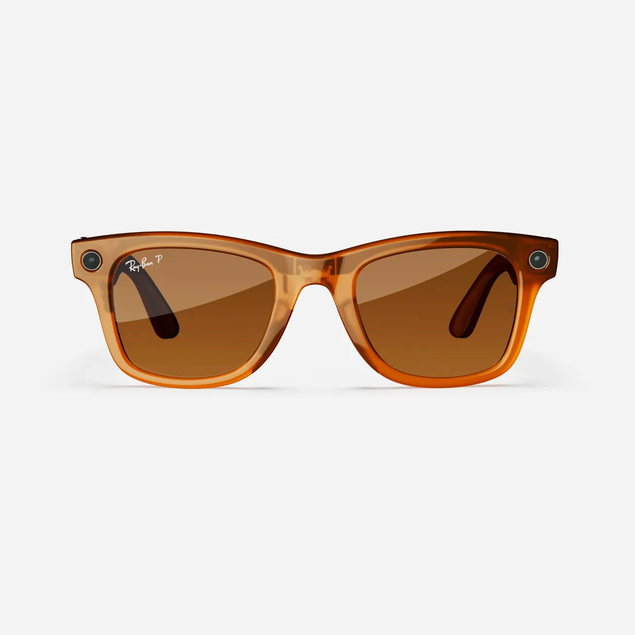 Ray-Ban Meta Wayfarer - (F) Shiny Caramel Transparent - (L) Brown Polarised - (Standard)