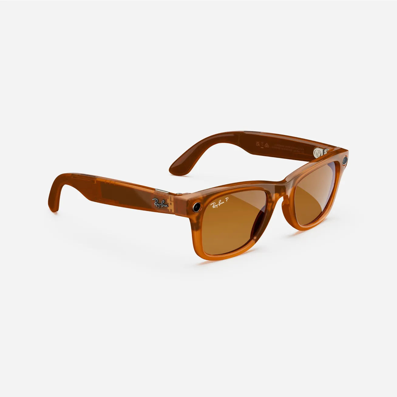 Ray-Ban Meta Wayfarer - (F) Shiny Caramel Transparent - (L) Brown Polarised - (Large)