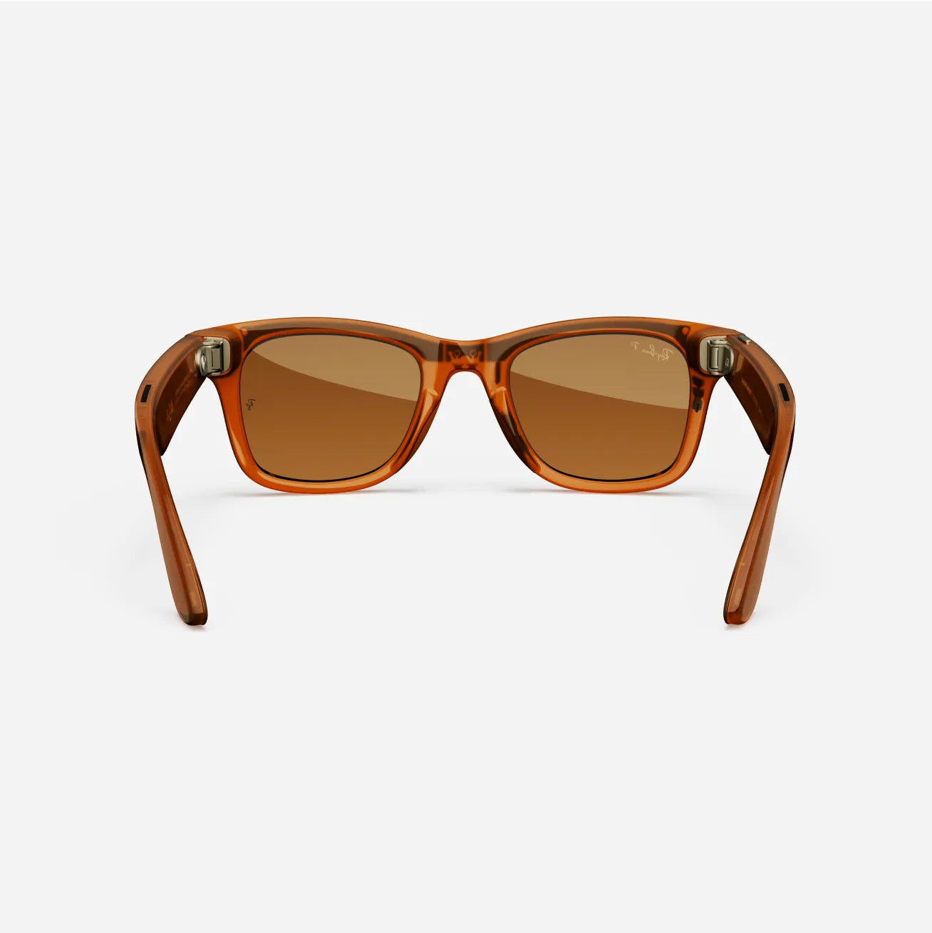 Ray-Ban Meta Wayfarer - (F) Shiny Caramel Transparent - (L) Brown Polarised - (Large)