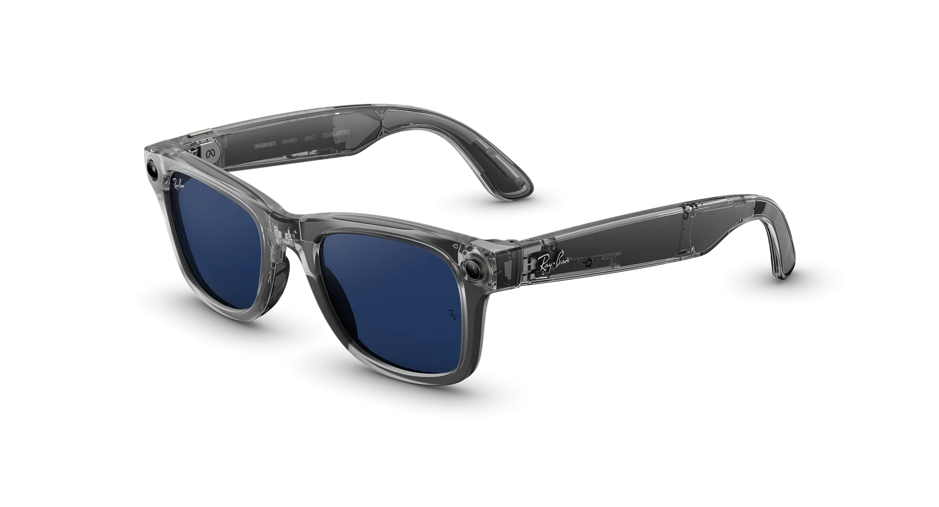 Ray-Ban Meta Wayfarer Gen 2 - (F) Shiny Transparent Grey - (L) Clear to Sapphire Transitions - (Standard)