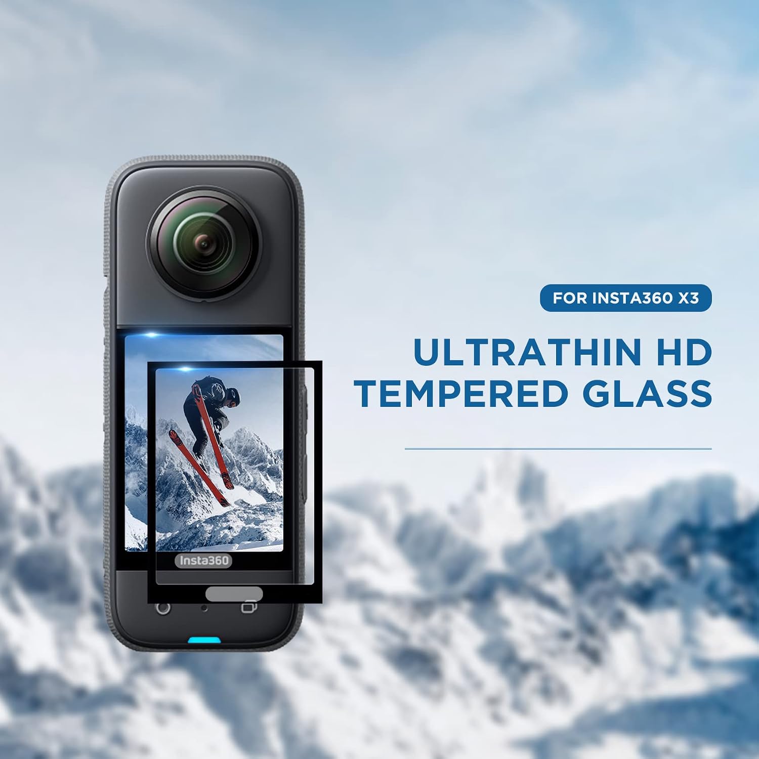 CYNOVA tempered-glass screen protector for Insta360 X3, product view 3