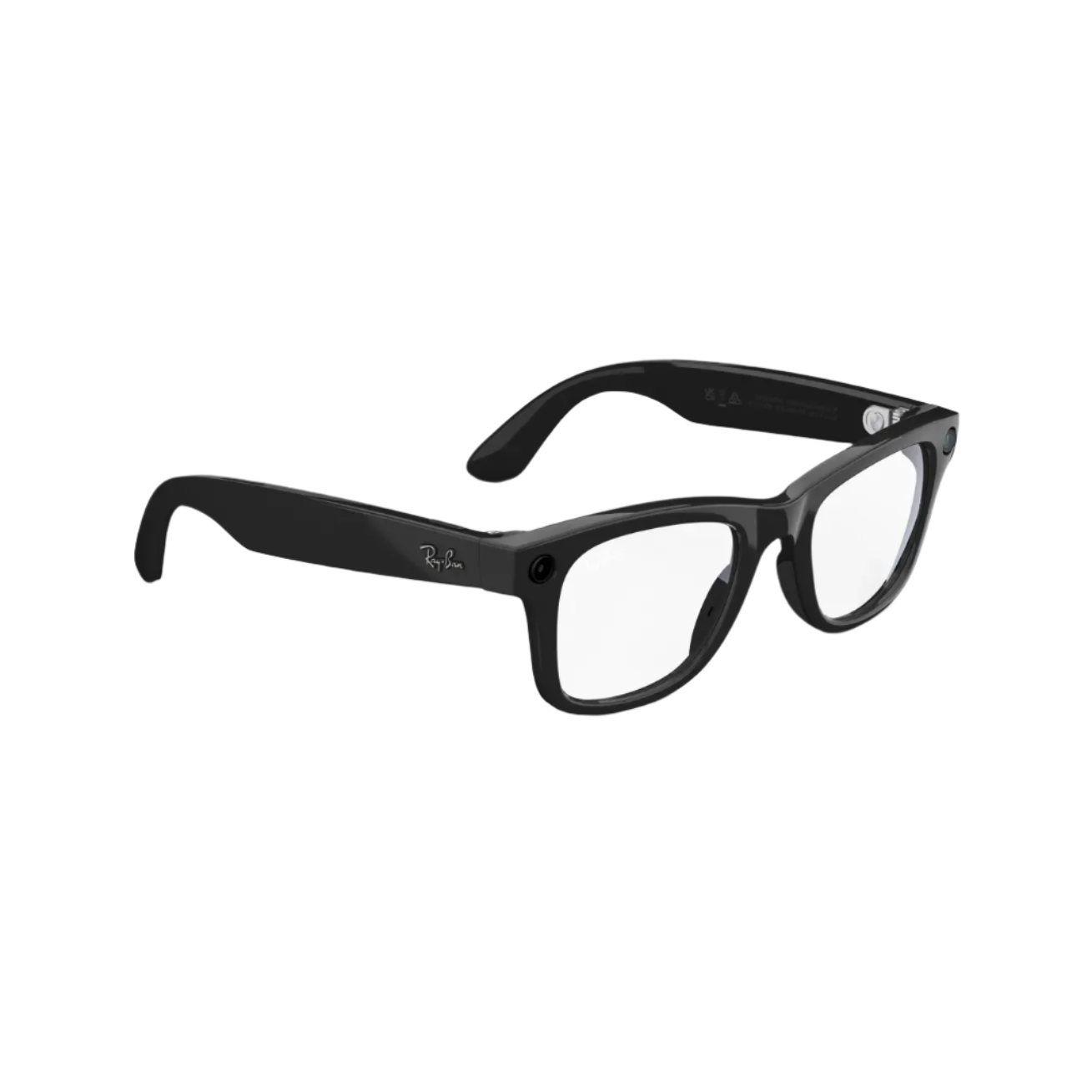 Ray-Ban Meta Smart Glasses (Standard)- Wayfarer-Shiny Black/Clear Lens