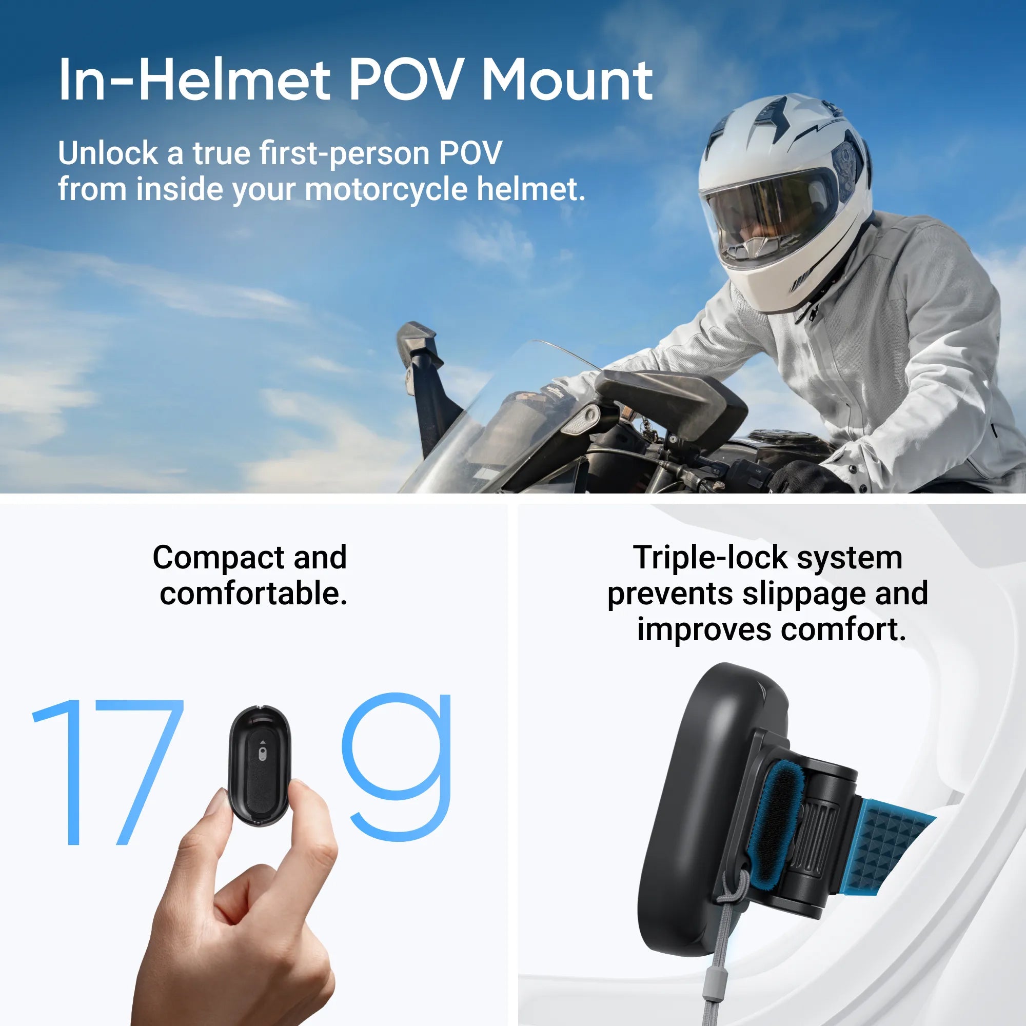 Insta360 GO 3S Motorcycle In-Helmet POV Bundle accessories