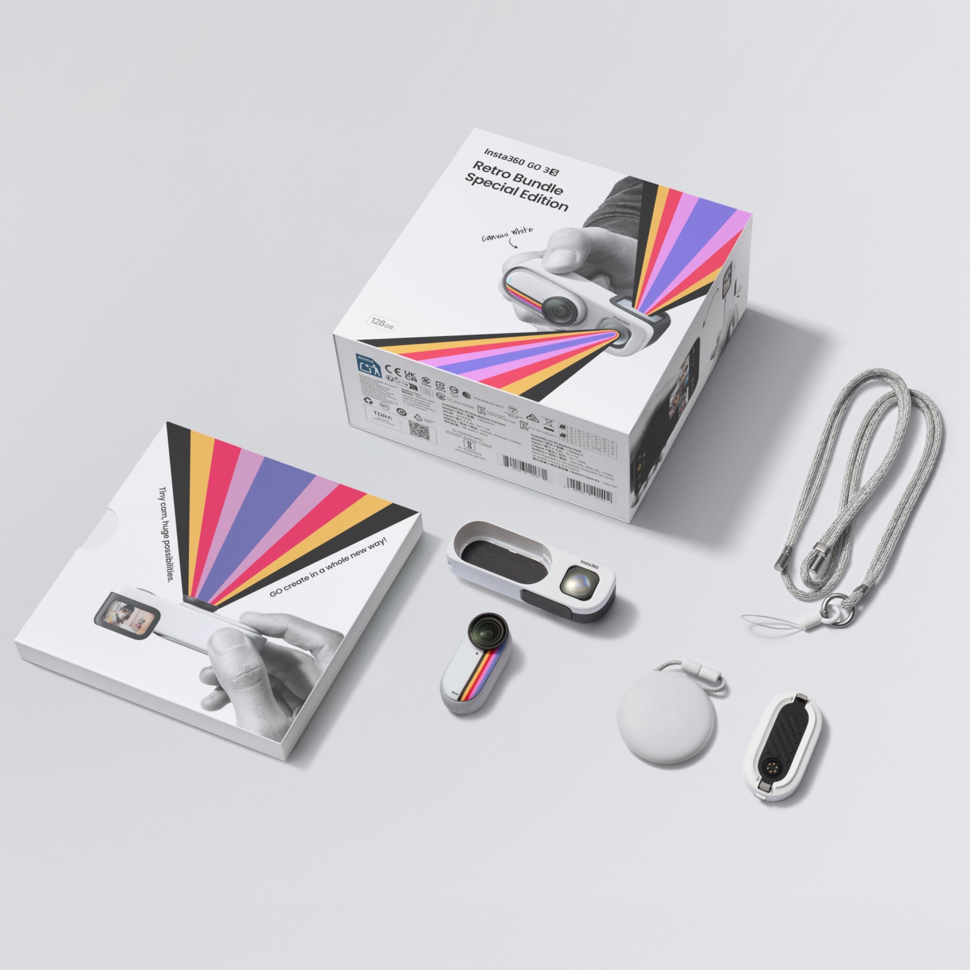 Insta360 GO 3S Retro Bundle in Canvas White – official product view 2