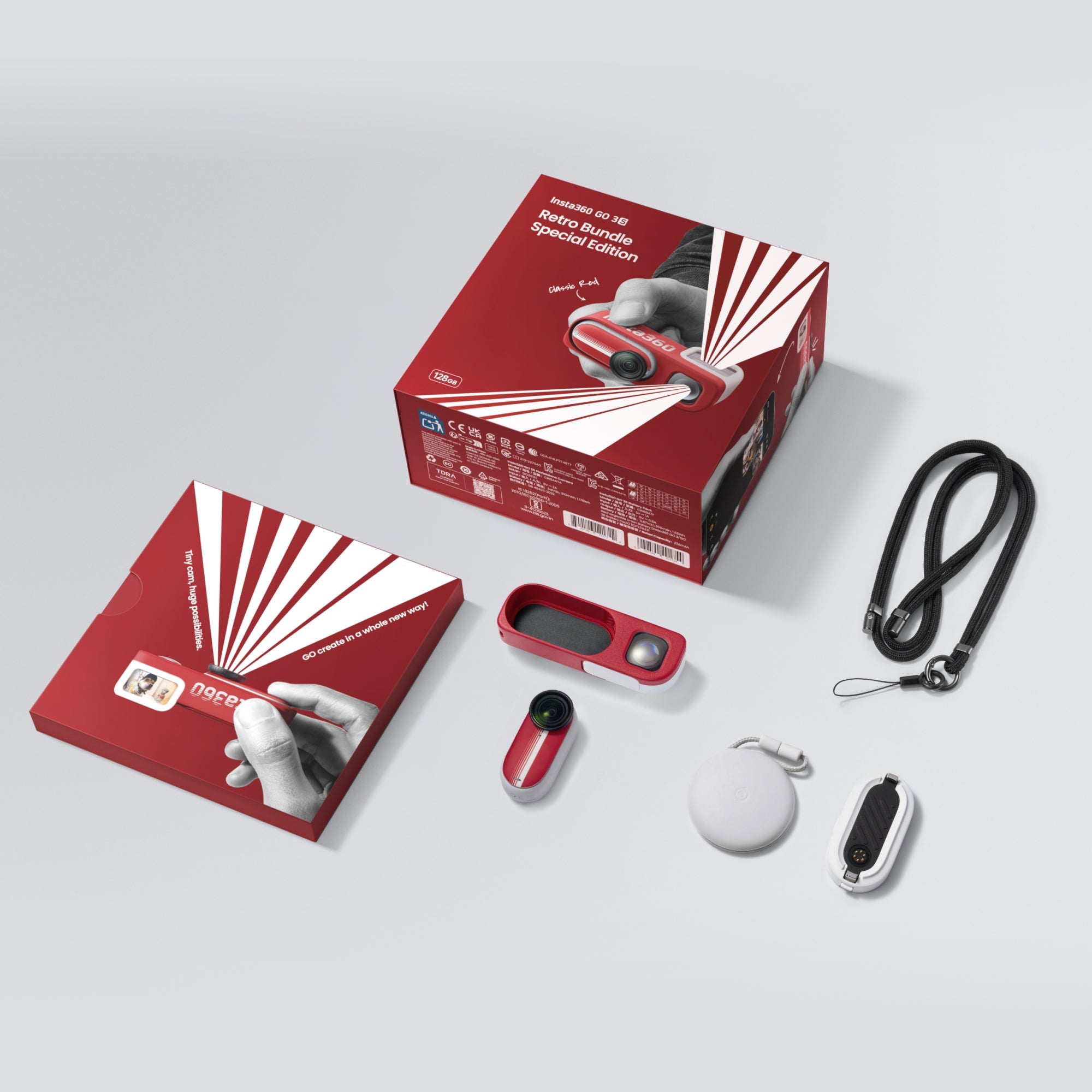 Insta360 GO 3S Retro Bundle in Classic Red – official product view 2