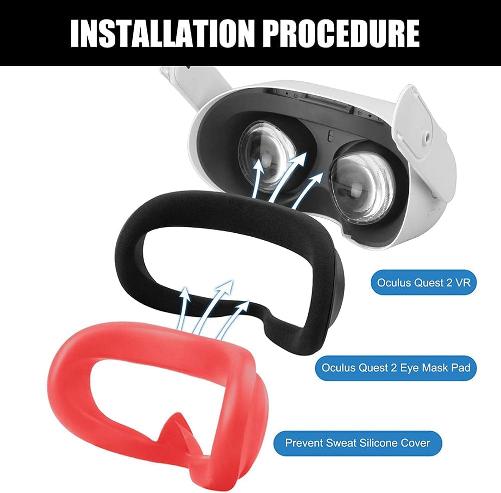 Red Quest 2 silicone cover — design reference view 4 of 5 # color_red