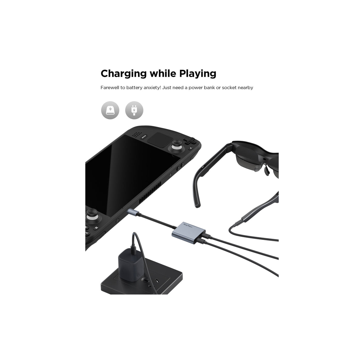 RayNeo USB-C Charging Adapter product view 3