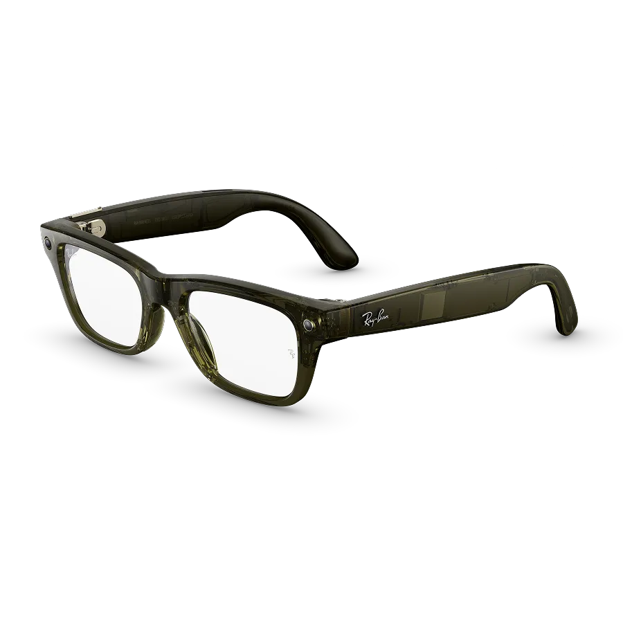 Ray-Ban Meta Blayzer Optics Gen 2 - Meta official Ray-Ban Meta Blayzer Optics (Gen 2), Large Shiny Transparent Dark Olive, Clear Lenses  - view 1 of 1 - source 765104260008538