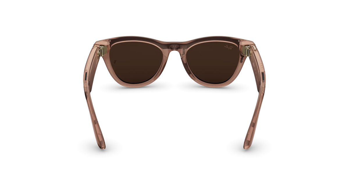 Ray-Ban Meta Skyler Gen 2 - Meta official Ray-Ban Meta Skyler (Gen 2) Shiny Transparent Peach Transitions® Brown Lenses - view 4 of 5 - source 932990705876560
