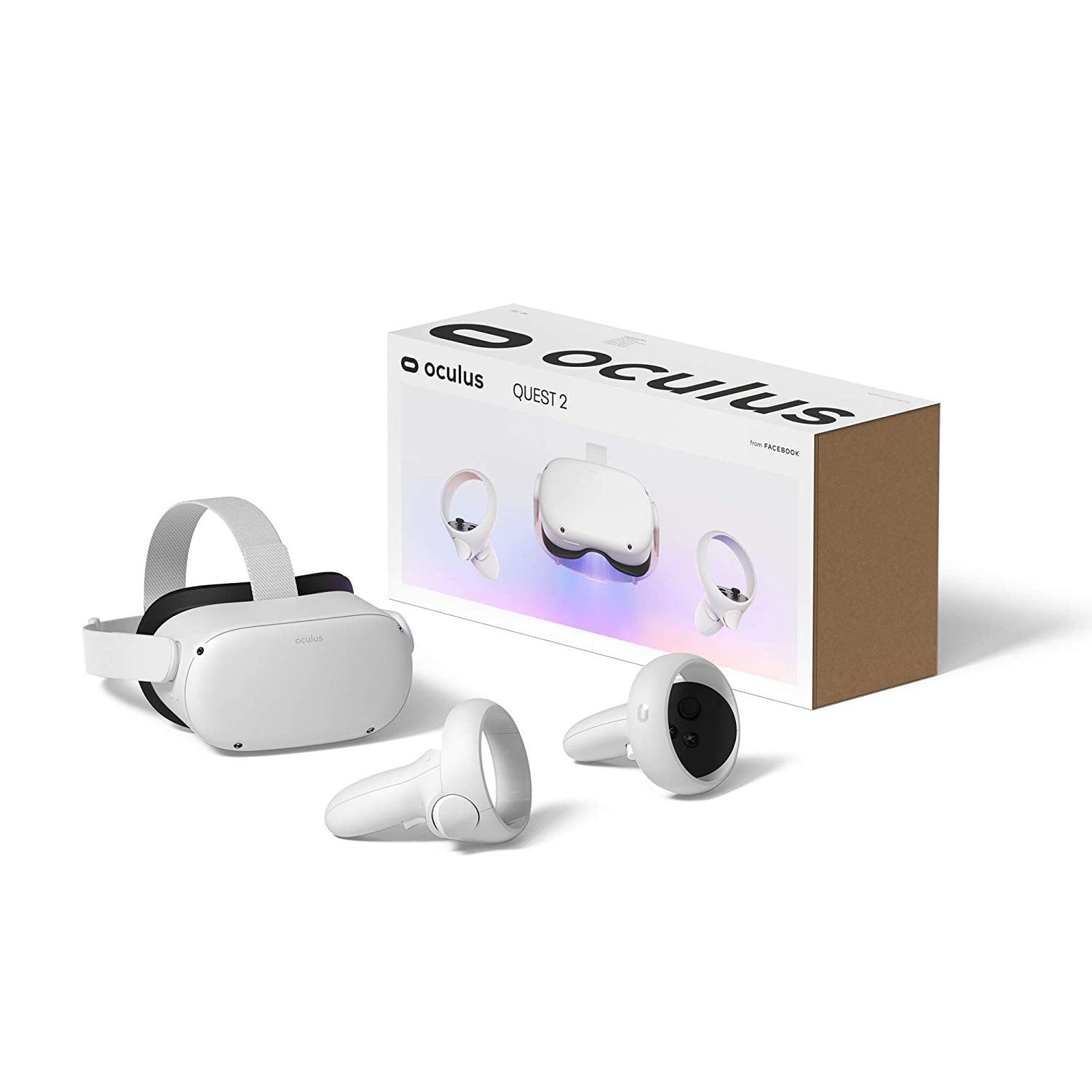 Oculus Quest 2 headsets with controllers and packaging box