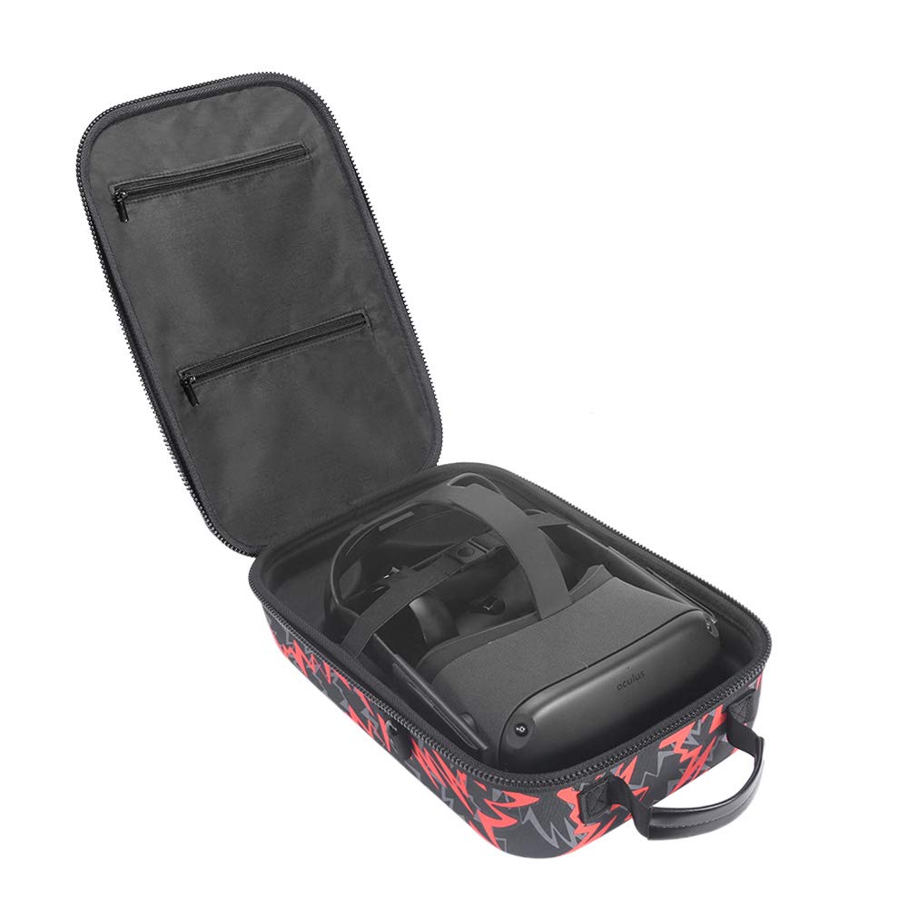 HIJIAO Hard Travel Case for Meta Quest 2 & Quest (2019) VR Gaming Headset - Red