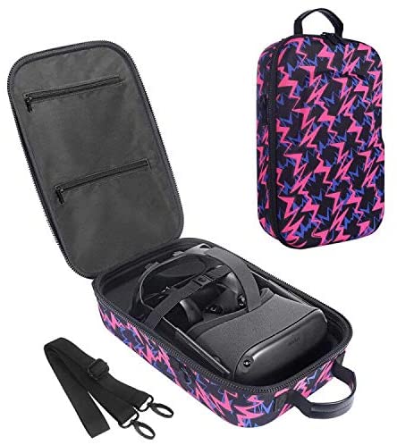 HIJIAO Hard Travel Case for  Meta Quest 2 & Quest (2019) VR Gaming Headset - Purple