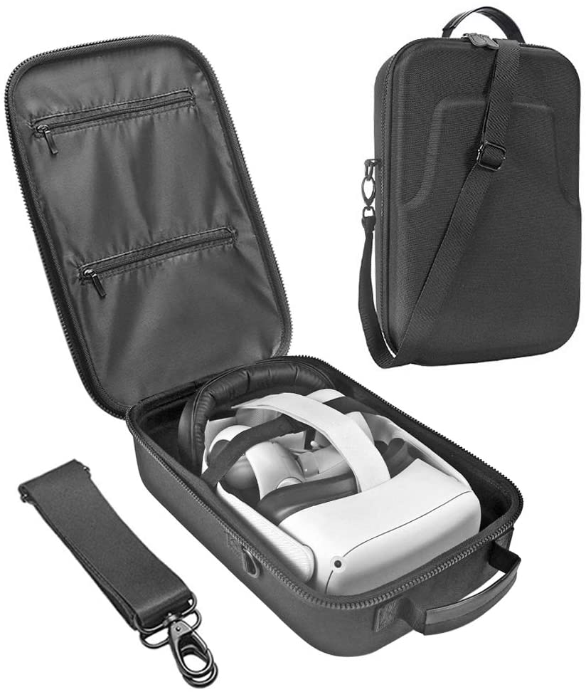 HIJIAO Hard Travel Case for Meta Quest 2 & Quest (2019) VR Gaming Headset - Black